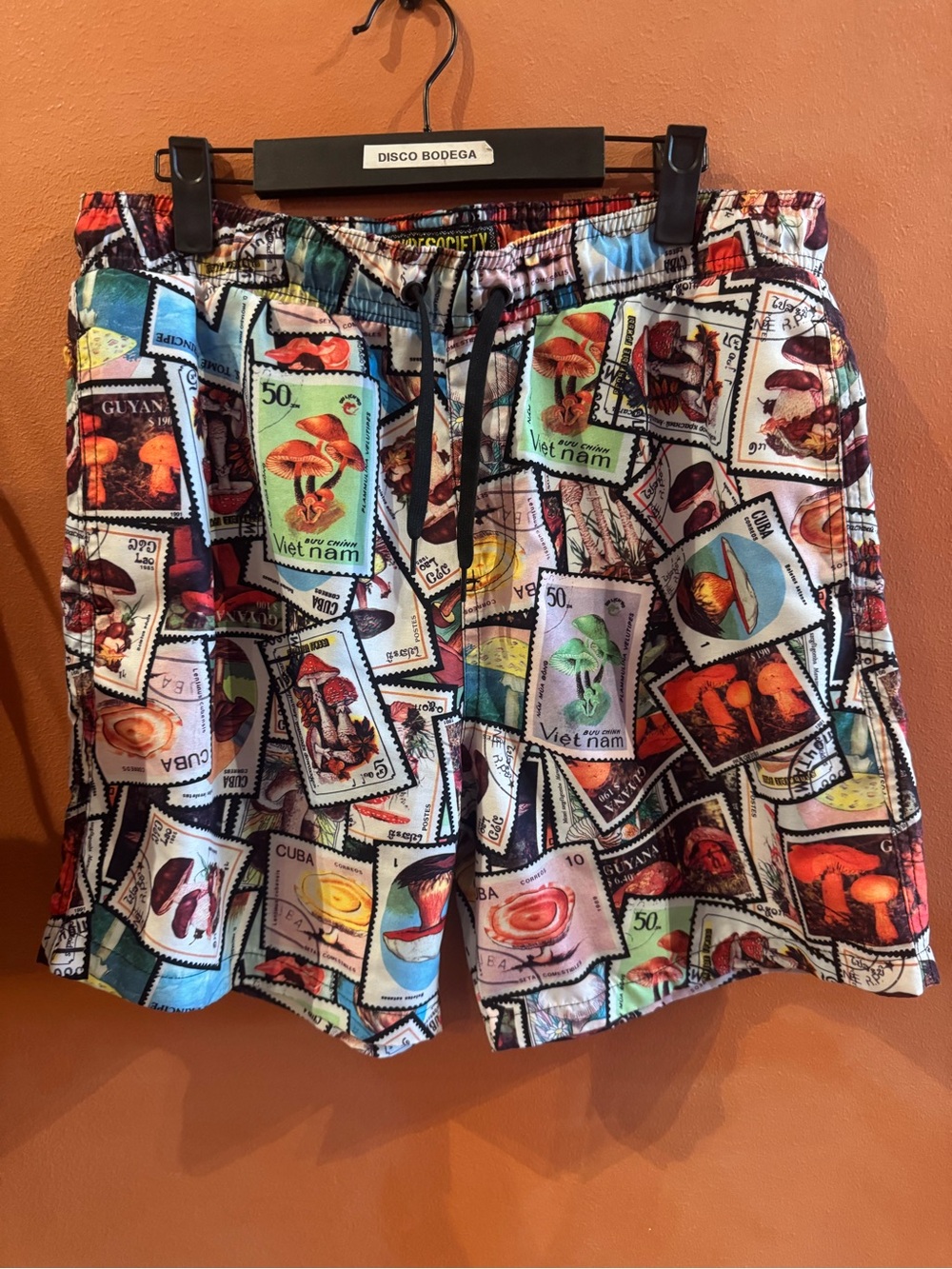 Mushroom Swim Shorts Society Multicolor Mushroom Stamp-Print